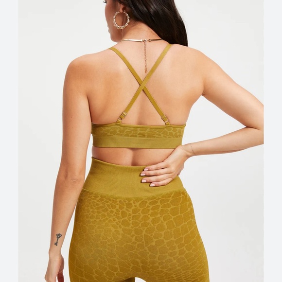 GOOD AMERICAN Shine Print Crossback Bra and leggings size 3/4 (L/XL) - Picture 3 of 5